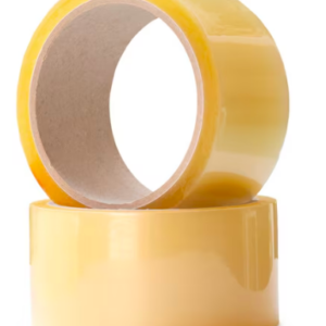 Cinta adhesiva resistente para sellado y fijación de paquetes.